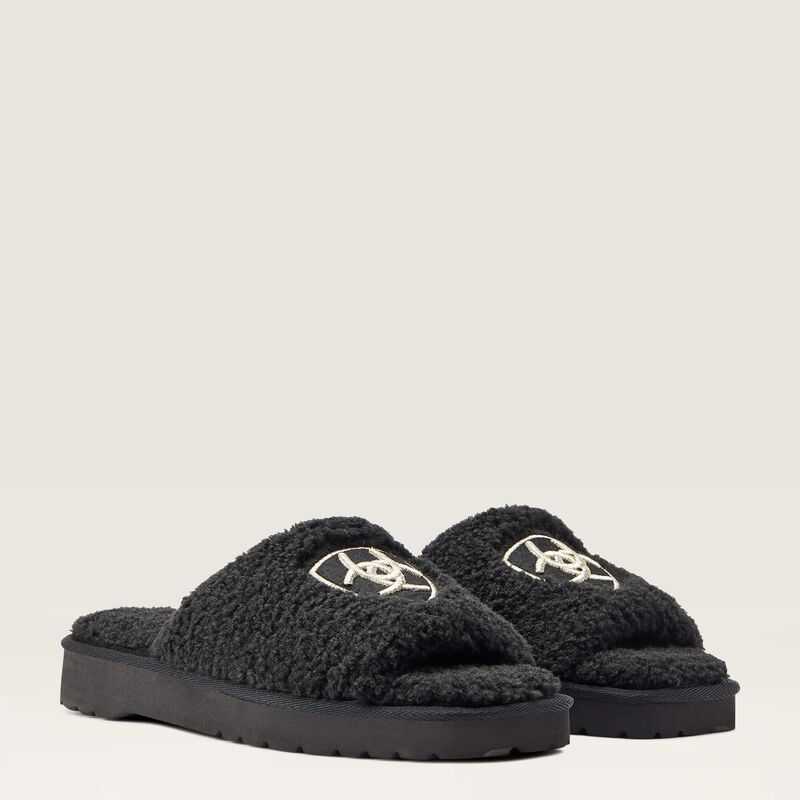 Ariat Cozy Chic Square Toe Slipper Black | 310JDXNMK