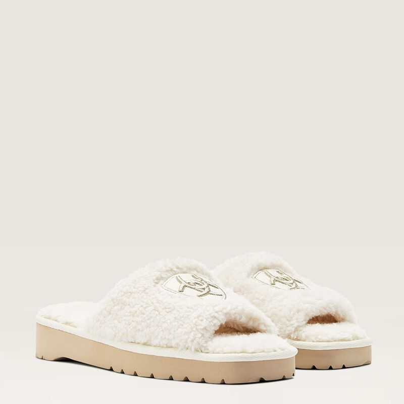 Ariat Cozy Chic Square Toe Slipper Cream | 961KENBCP