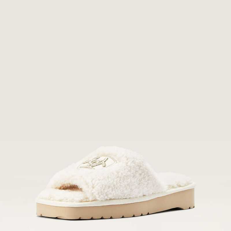 Ariat Cozy Chic Square Toe Slipper Cream | 961KENBCP