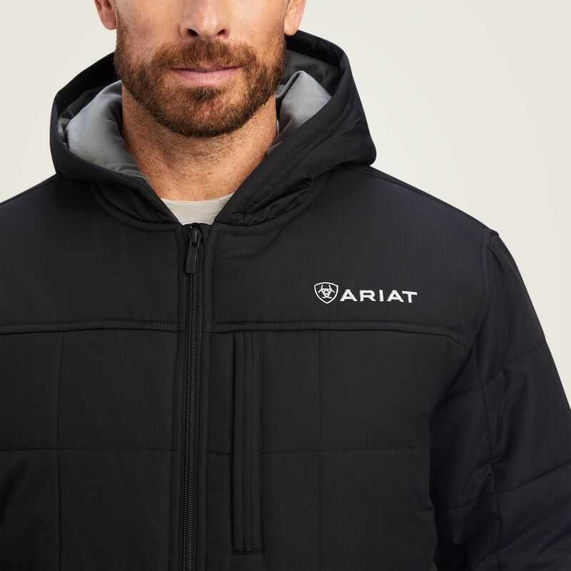 Ariat Crius Hooded Insulated Jacket Black | 805DASHUV