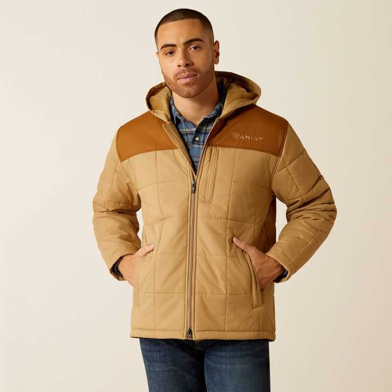 Ariat Crius Hooded Insulated Jacket Kelp|rubber | 901JIESNG