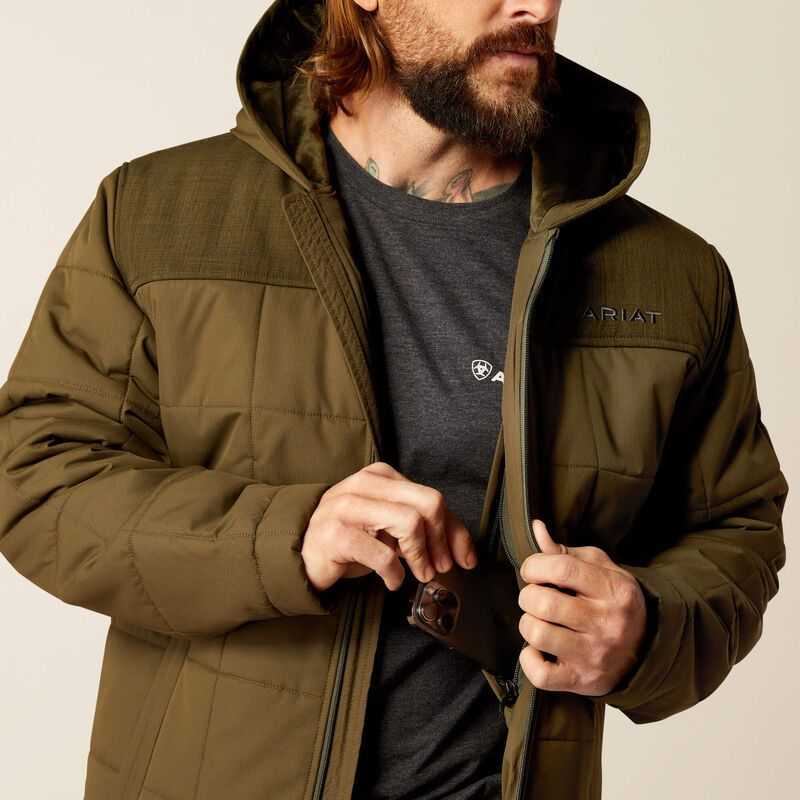 Ariat Crius Hooded Insulated Jacket Relic|relic Heather | 301MCRDFO