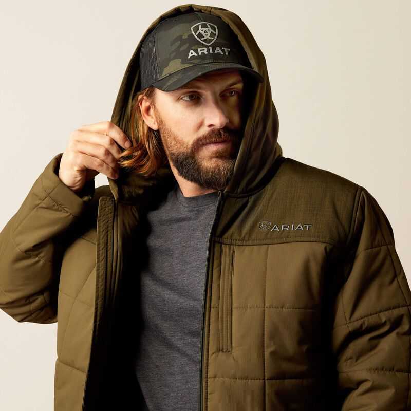 Ariat Crius Hooded Insulated Jacket Relic|relic Heather | 301MCRDFO