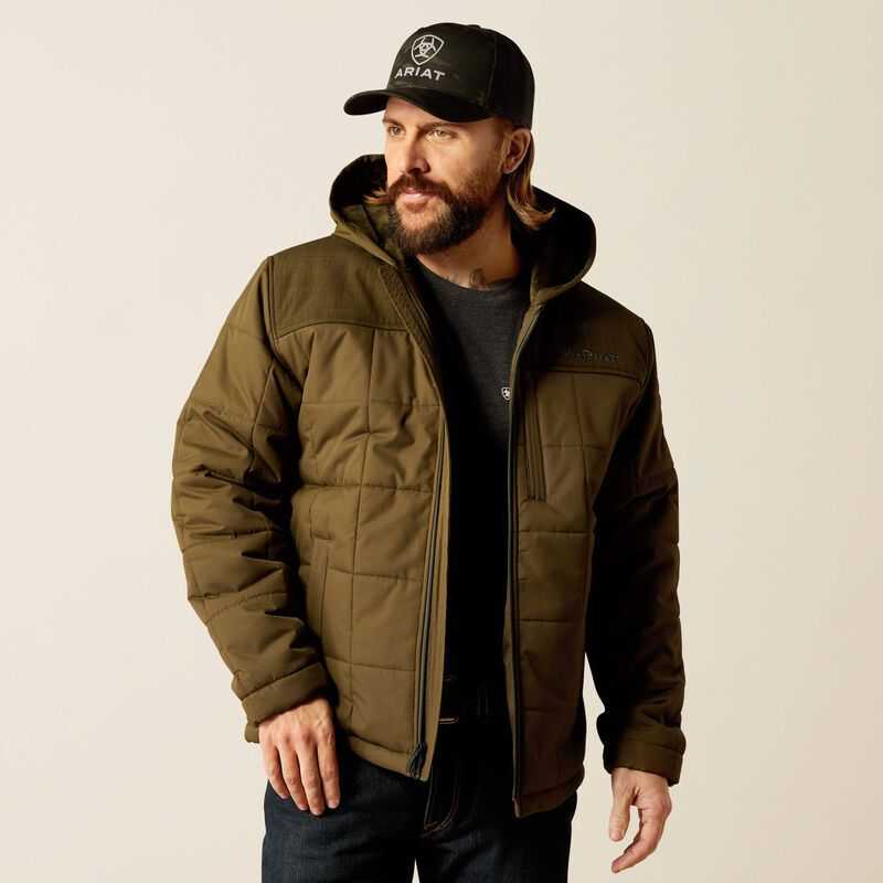 Ariat Crius Hooded Insulated Jacket Relic|relic Heather | 301MCRDFO