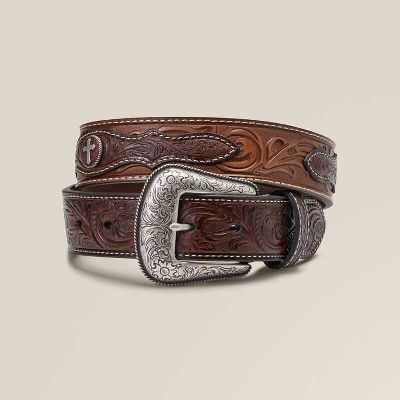 Ariat Cross Medallion Belt Brown | 384WUKOPZ