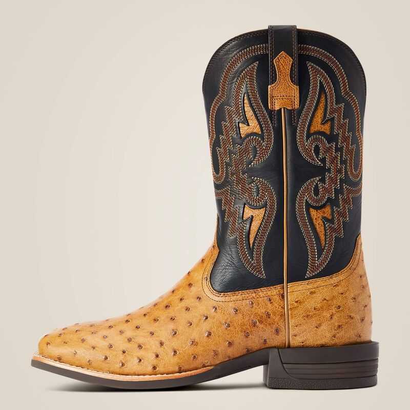 Ariat Dagger Western Boot Antique Saddle Fq Ostrich | 853ZYXKPJ