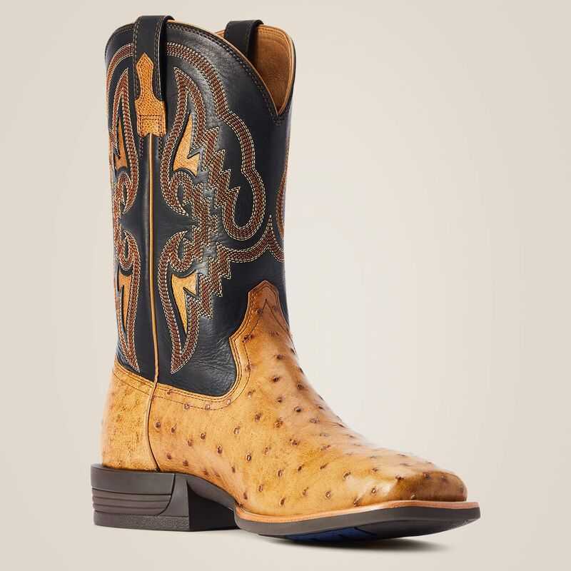 Ariat Dagger Western Boot Antique Saddle Fq Ostrich | 853ZYXKPJ