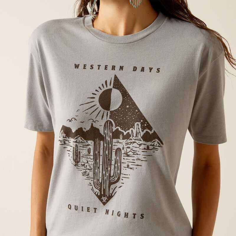 Ariat Day and Night T-Shirt Grey | 386QVKODM