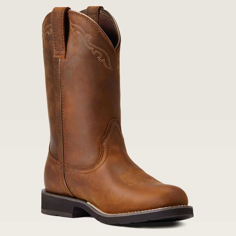 Ariat Delilah Round Toe Waterproof Western Boot Brown | 879AUOEMQ