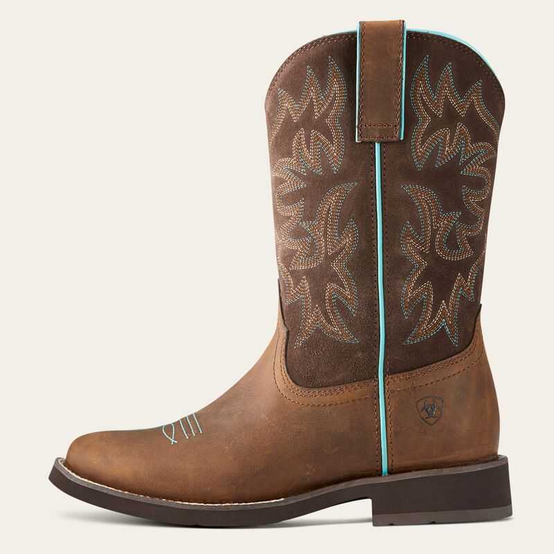 Ariat Delilah Round Toe Western Boot Brown | 963BJZCUO