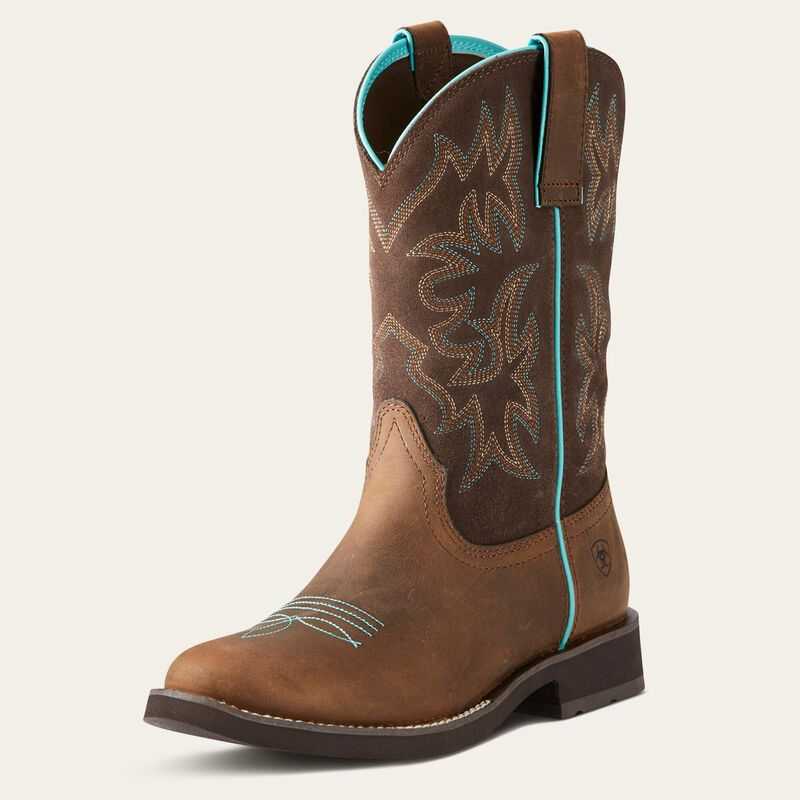 Ariat Delilah Round Toe Western Boot Brown | 963BJZCUO