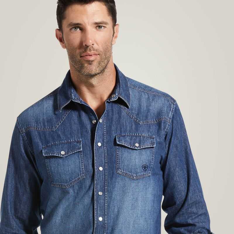 Ariat Denim Retro Fit Shirt Grey | 517LNHZAI