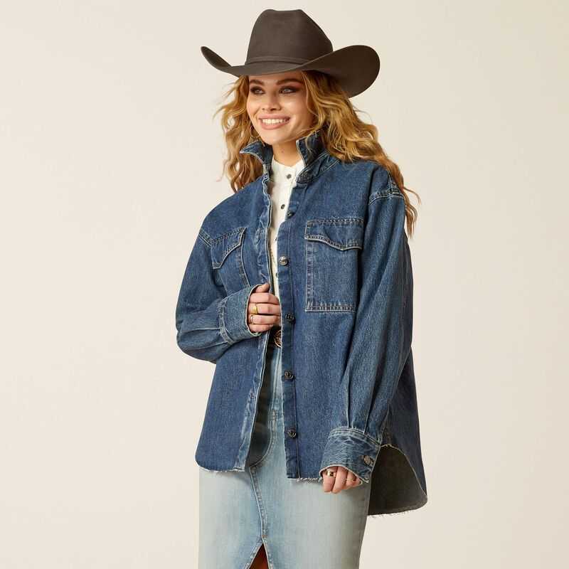 Ariat Denim Shirt Jacket Hesperia | 851QLJOHV