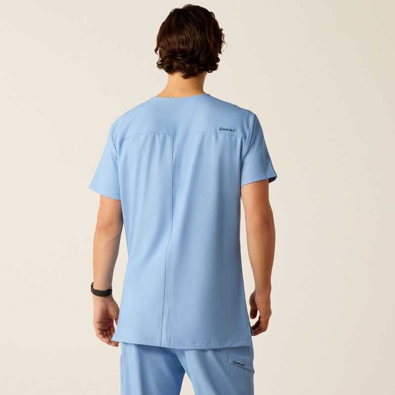 Ariat Derham 6 Pocket Scrub Top Light Blue | 526TVRYHI