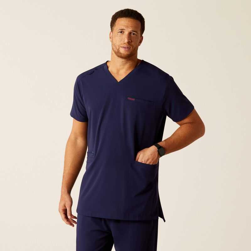 Ariat Derham 6 Pocket Scrub Top Navy | 708MCNTWV