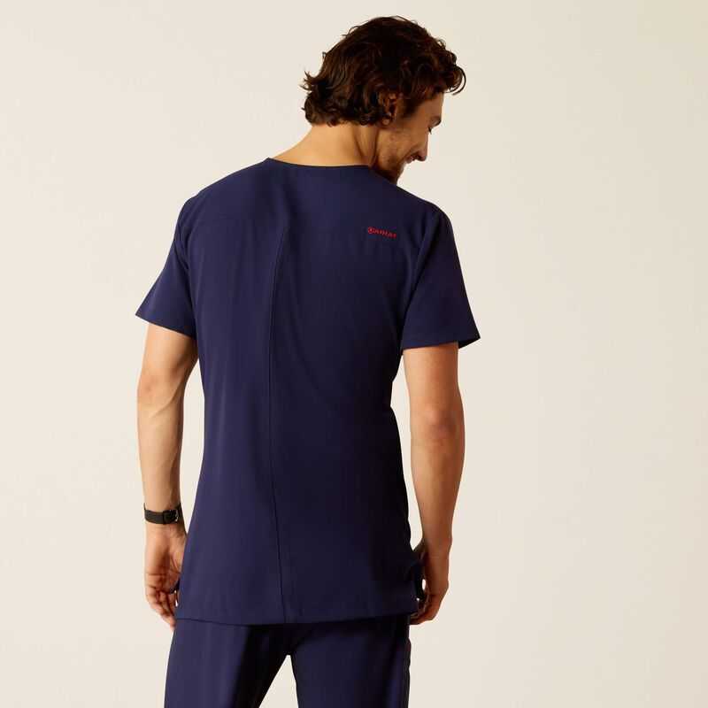 Ariat Derham 6 Pocket Scrub Top Navy | 708MCNTWV