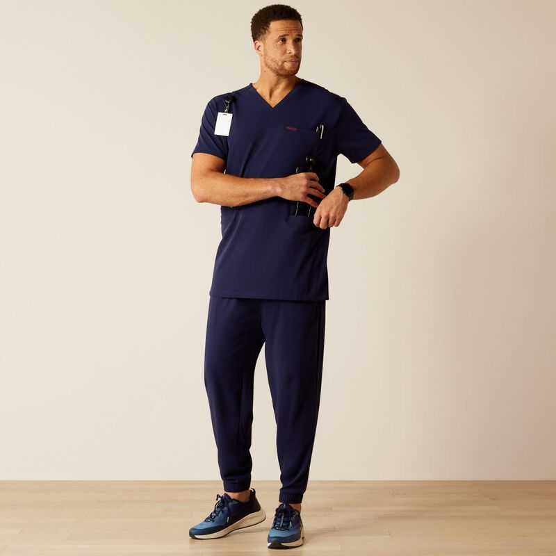 Ariat Derham 6 Pocket Scrub Top Navy | 708MCNTWV