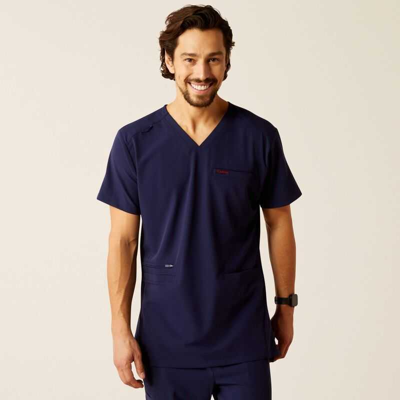 Ariat Derham 6 Pocket Scrub Top Navy | 708MCNTWV