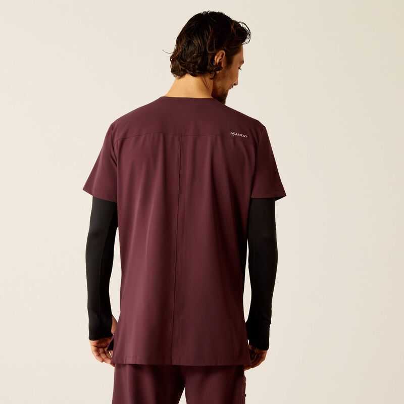 Ariat Derham 6 Pocket Scrub Top Winetasting | 480EVODBR