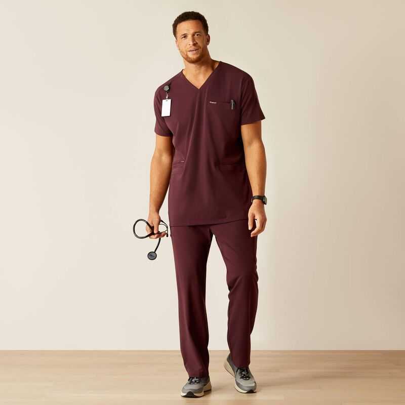 Ariat Derham 6 Pocket Scrub Top Winetasting | 480EVODBR