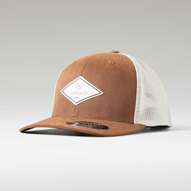 Ariat Diamond Leather Patch Cap Brown | 039XNQPHV