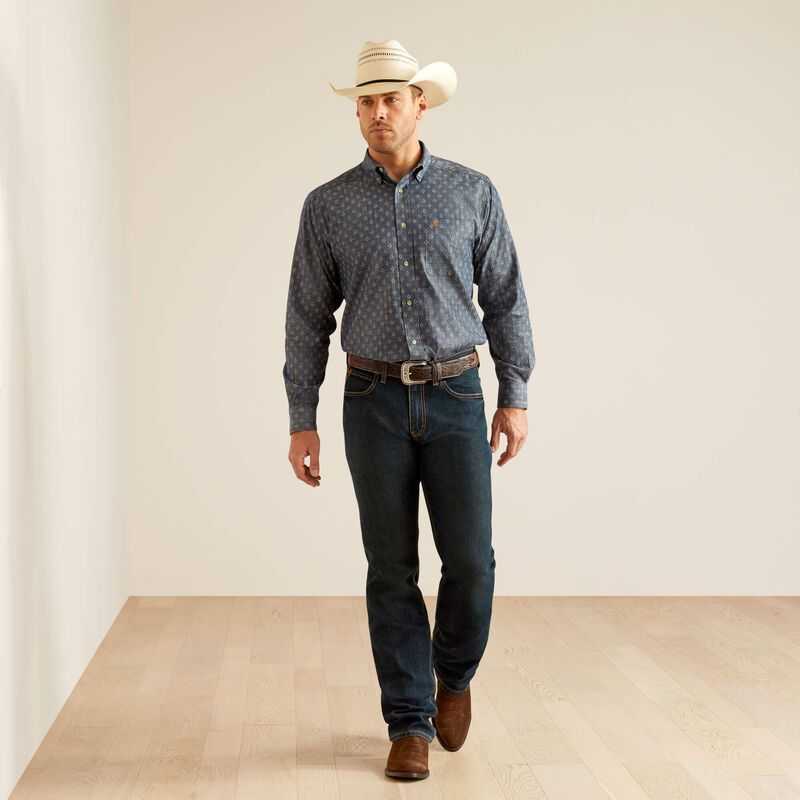 Ariat Dillon Classic Fit Shirt Blue | 120QHEVMT