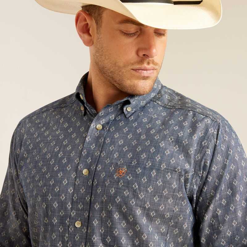 Ariat Dillon Classic Fit Shirt Blue | 120QHEVMT