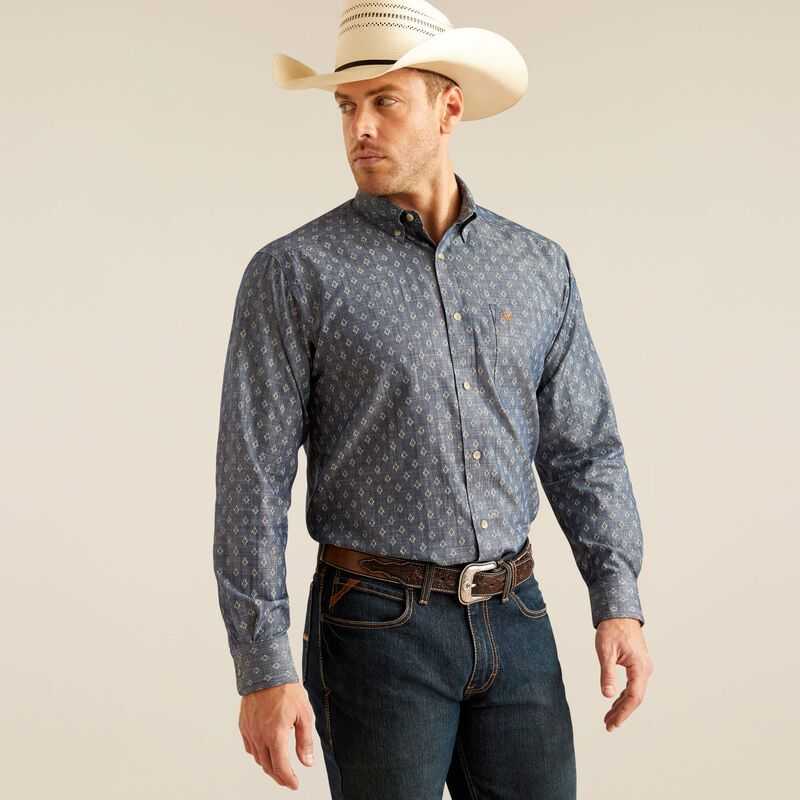 Ariat Dillon Classic Fit Shirt Blue | 120QHEVMT