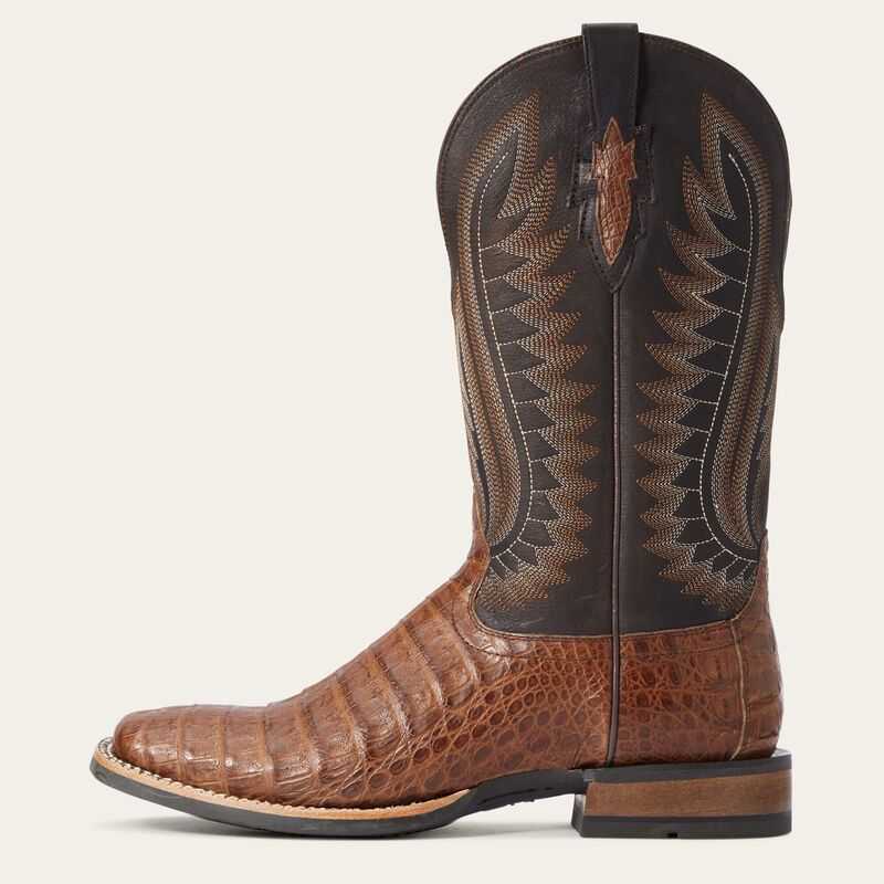 Ariat Double Down Western Boot Caramel Caiman Belly | 514JCETXN