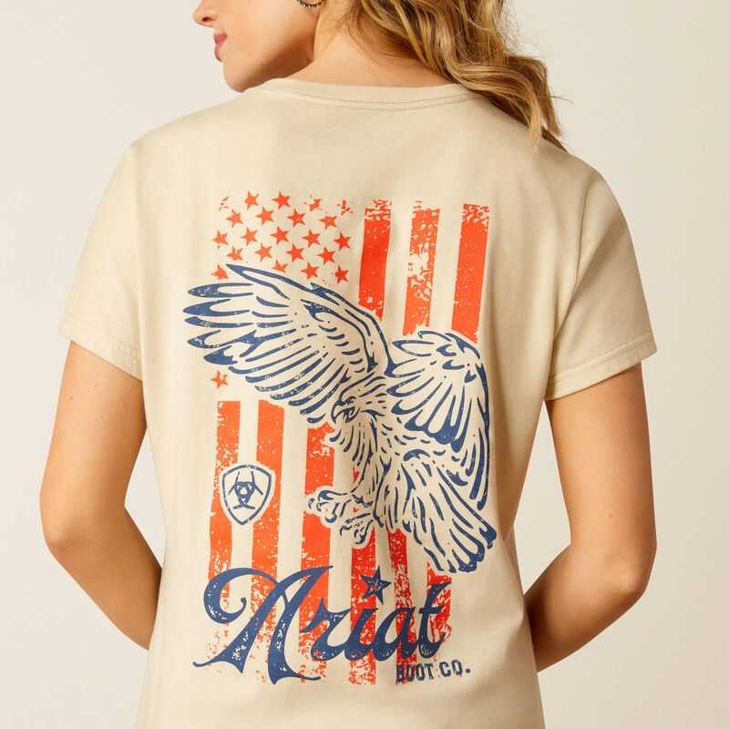 Ariat Eagle Proud T-Shirt Beige | 051CASUMZ