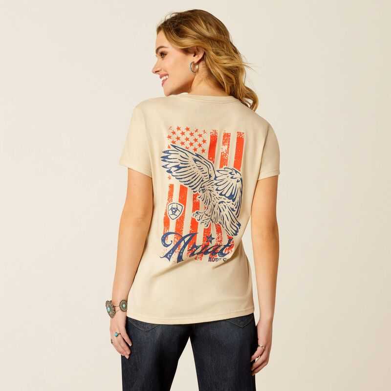 Ariat Eagle Proud T-Shirt Beige | 051CASUMZ