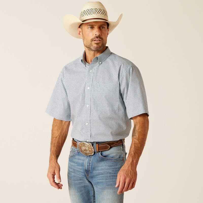 Ariat Edgar Classic Fit Shirt Blue | 570YNMSVQ