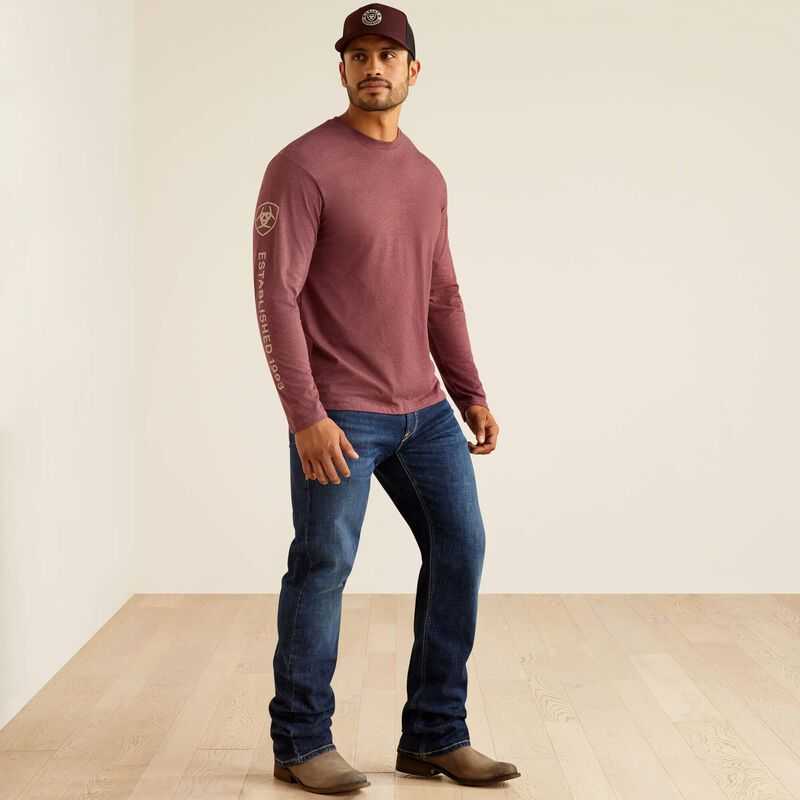 Ariat Elevated V2 T-Shirt Burgundy | 954OJYKTV