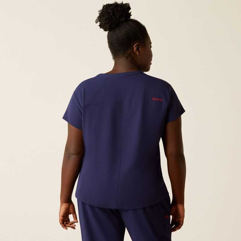 Ariat Eliza Fashion Scrub Top Navy | 795KFZURT