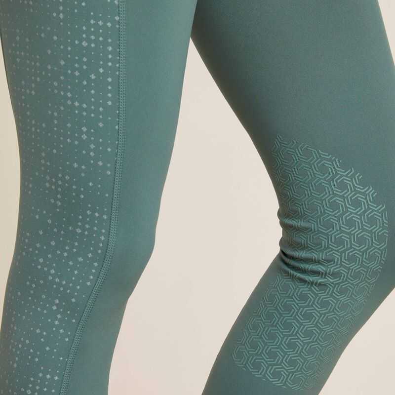 Ariat Eos Lumina Knee Patch Tight Silver Deep Green | 681ESLDBP