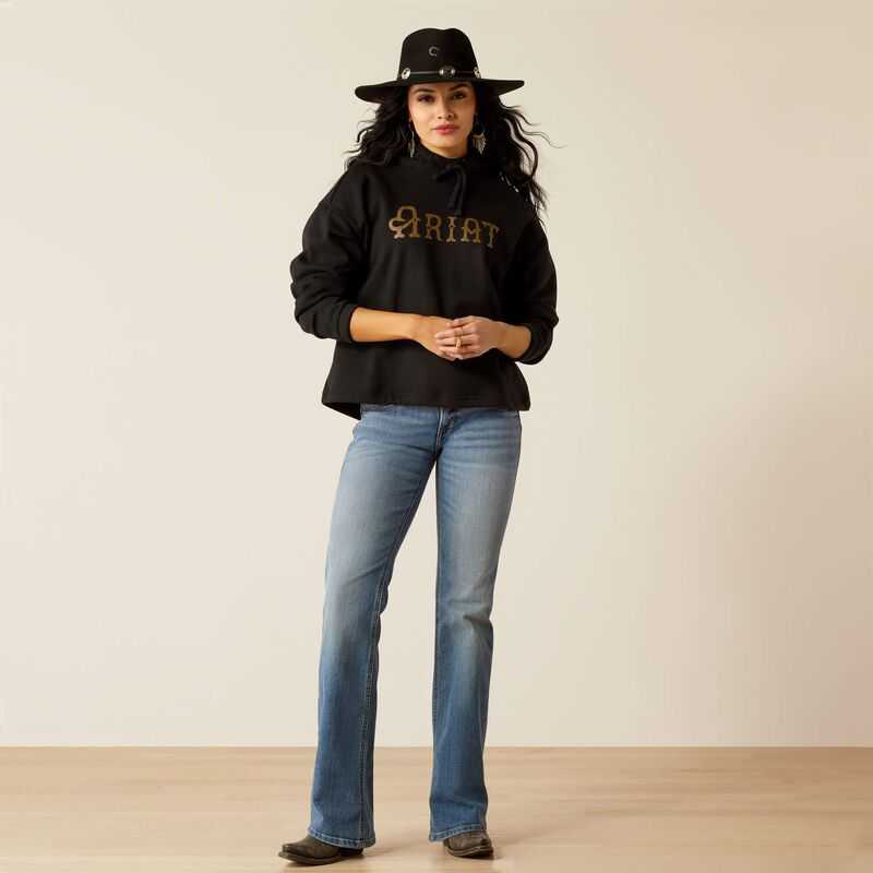 Ariat Essential Hoodie Black / Leopard | 971SMNFVW