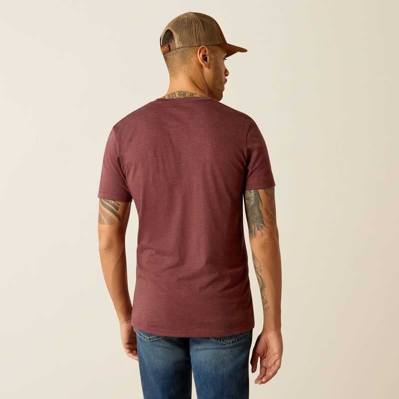 Ariat Established Boot Co. T-Shirt Burgundy | 472ODLRPH