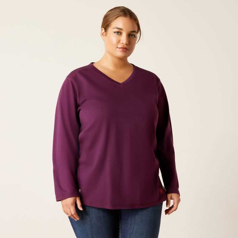 Ariat FR AC Crew Top Purple | 438GQRIKJ