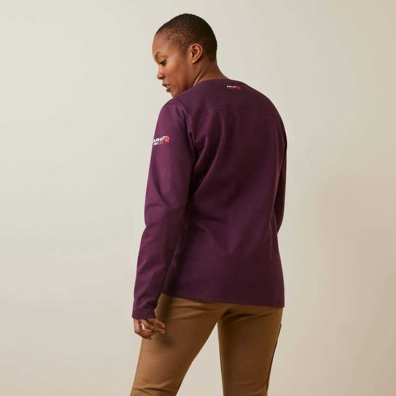 Ariat FR AC Crew Top Purple | 438GQRIKJ