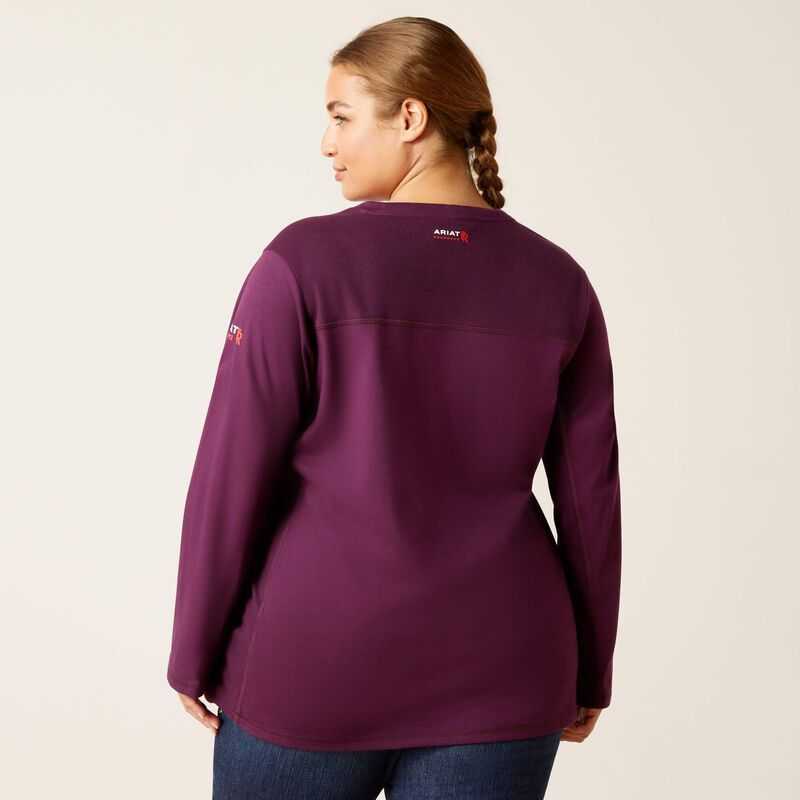 Ariat FR AC Crew Top Purple | 438GQRIKJ