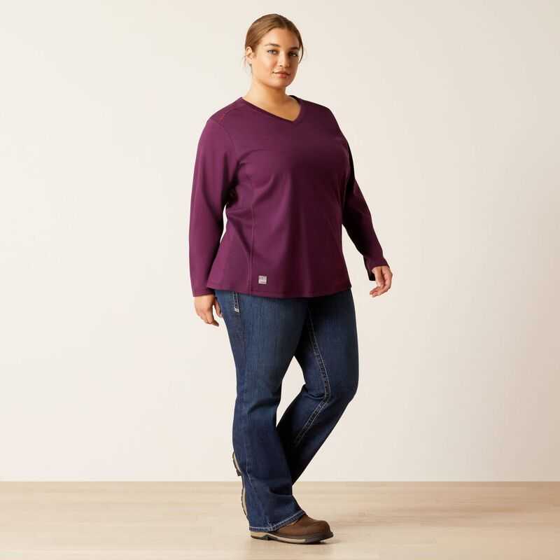 Ariat FR AC Crew Top Purple | 438GQRIKJ