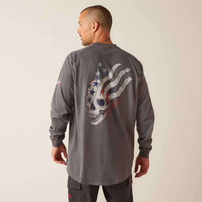 Ariat FR Air American Scream T-Shirt Grey | 760INRJFZ