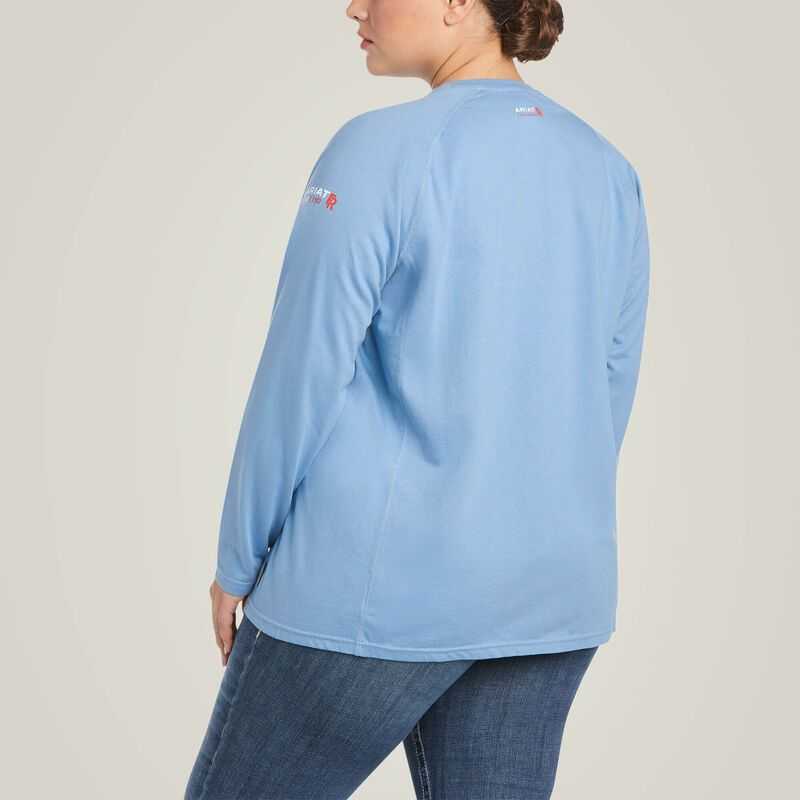 Ariat FR Air Crew T-Shirt Grey Blue | 560XYKLBJ