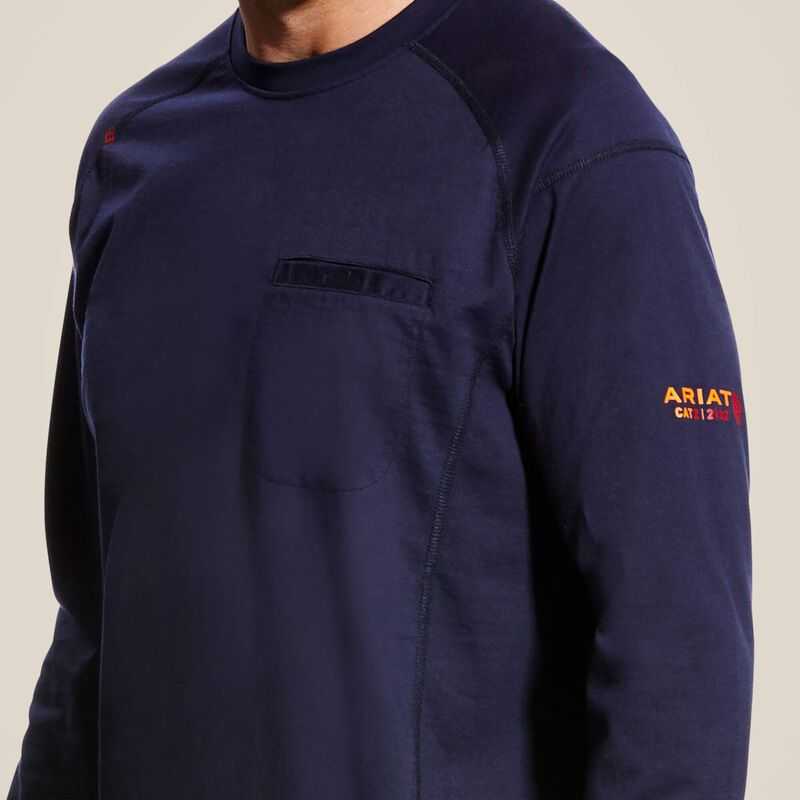 Ariat FR Air Crew T-Shirt Navy | 769GKYMXD