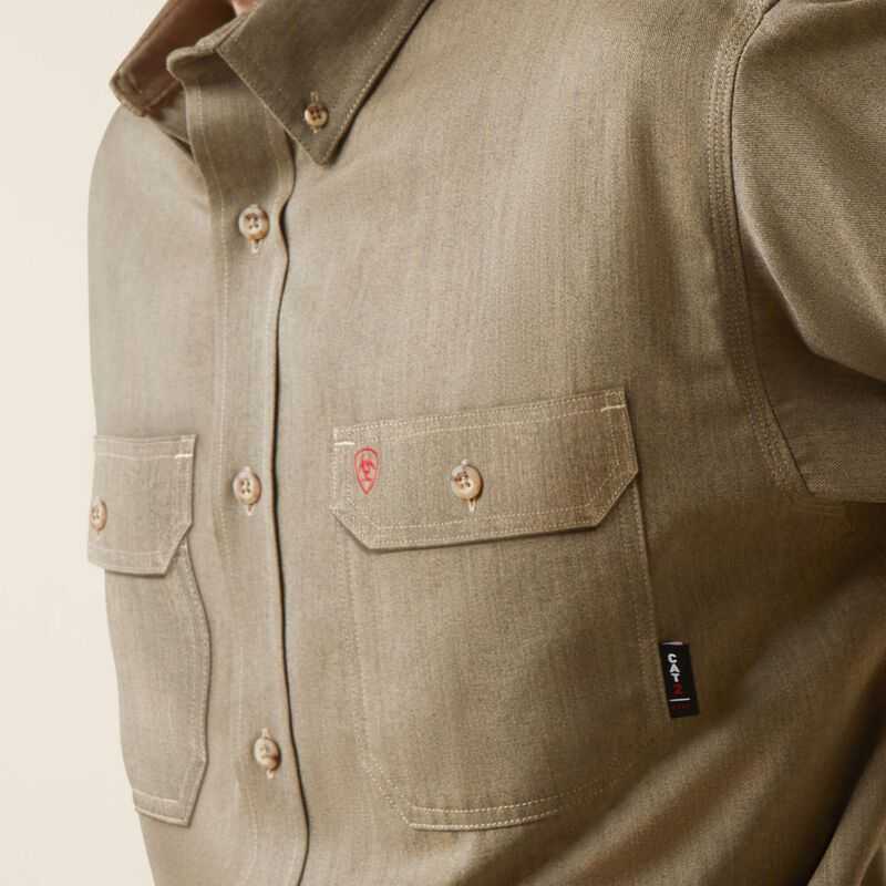 Ariat FR Air Inherent Work Shirt Khaki | 603OVQINL