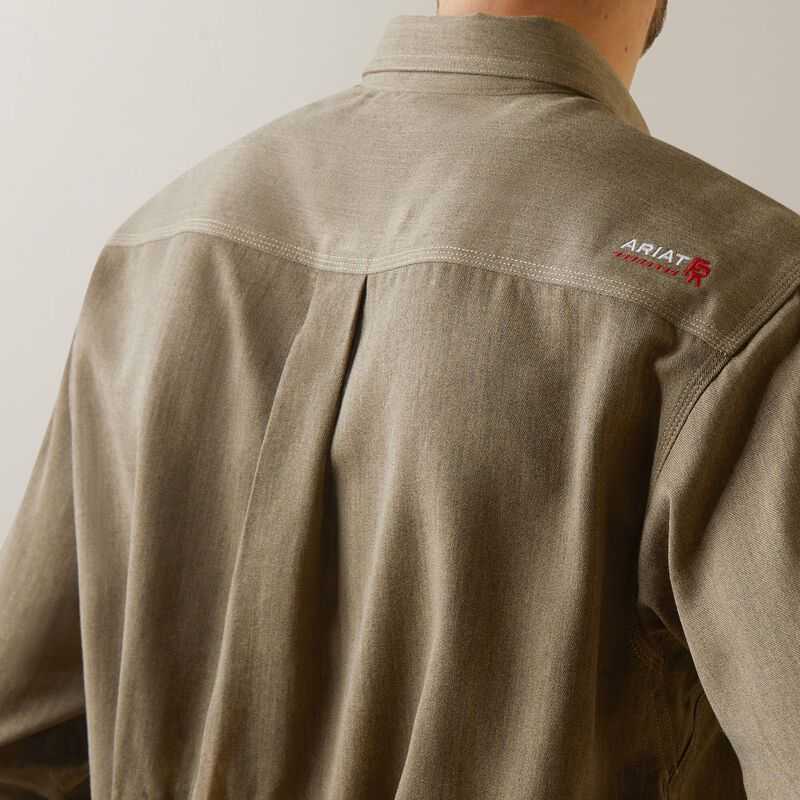 Ariat FR Air Inherent Work Shirt Khaki | 603OVQINL