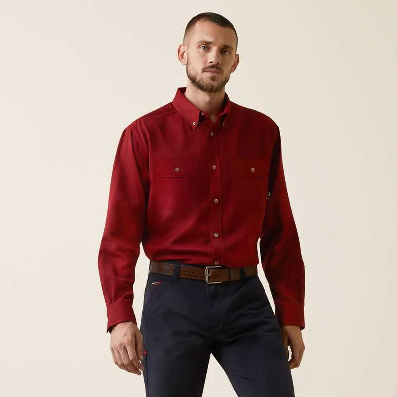 Ariat FR Air Inherent Work Shirt Red | 245OMVFNY