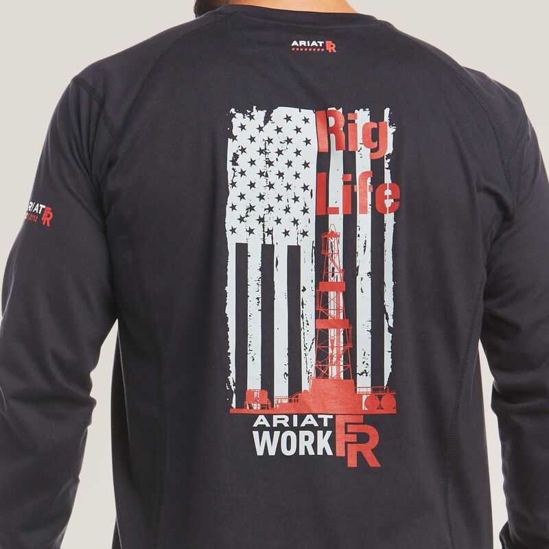 Ariat FR Air Rig Life Graphic T-Shirt Black | 253LXKENO