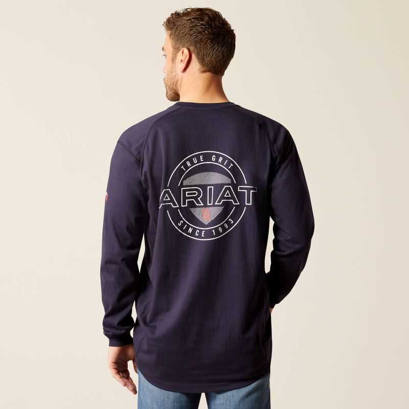 Ariat FR Air True Grit T-Shirt Navy | 365AKYDCU