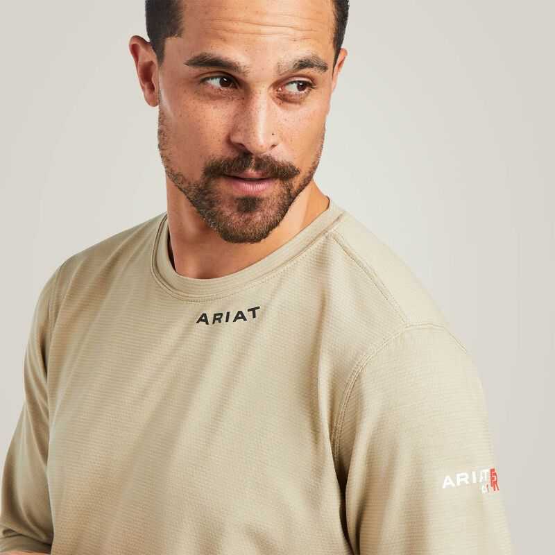 Ariat FR Baselayer T-Shirt Khaki | 630JRVHYS